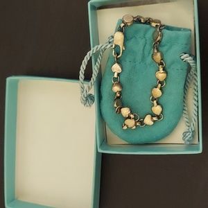 Tiffany & Co Puff Heart Link Bracelet 925 Sterling Silver